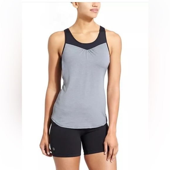 Athleta Freedom Super Charged mesh tank w/ built in sports bra Sz-S Z3 - Picture 2 of 11